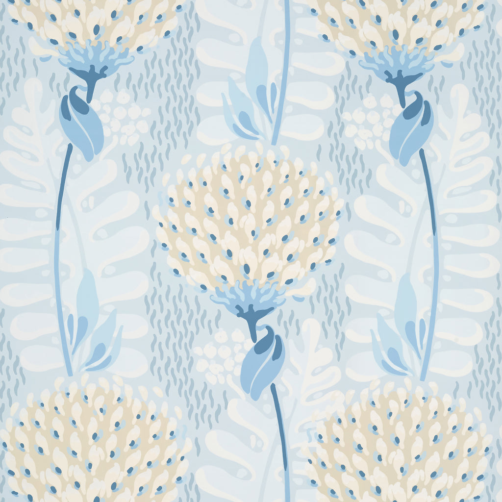 Tiverton Spa Blue - Spa Blue Wallcovering | Thibaut