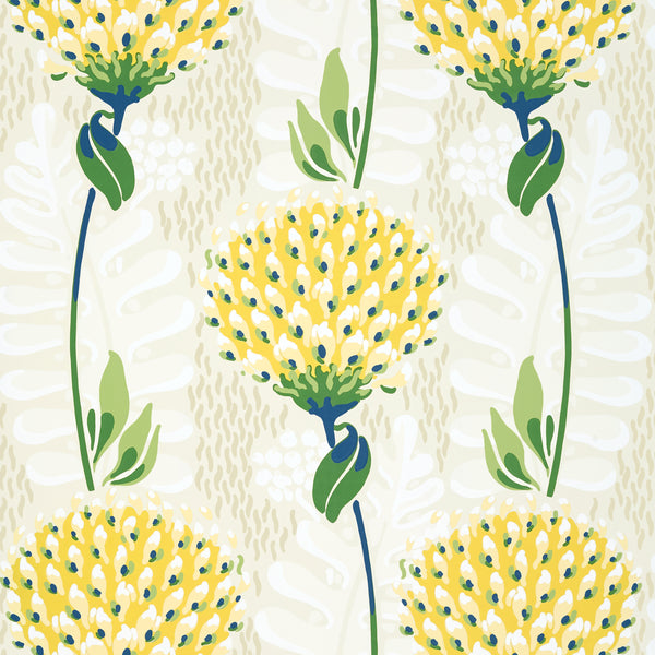 Tiverton Yellow - Yellow Wallcovering | Thibaut
