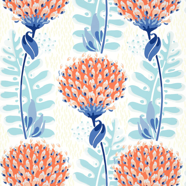 Tiverton Coral - Coral Wallcovering | Thibaut