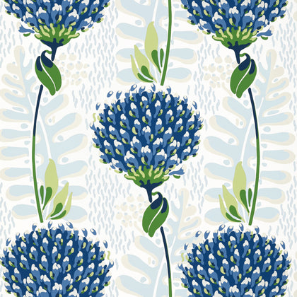 Tiverton Blue and Green - Blue and Green Wallcovering | Thibaut