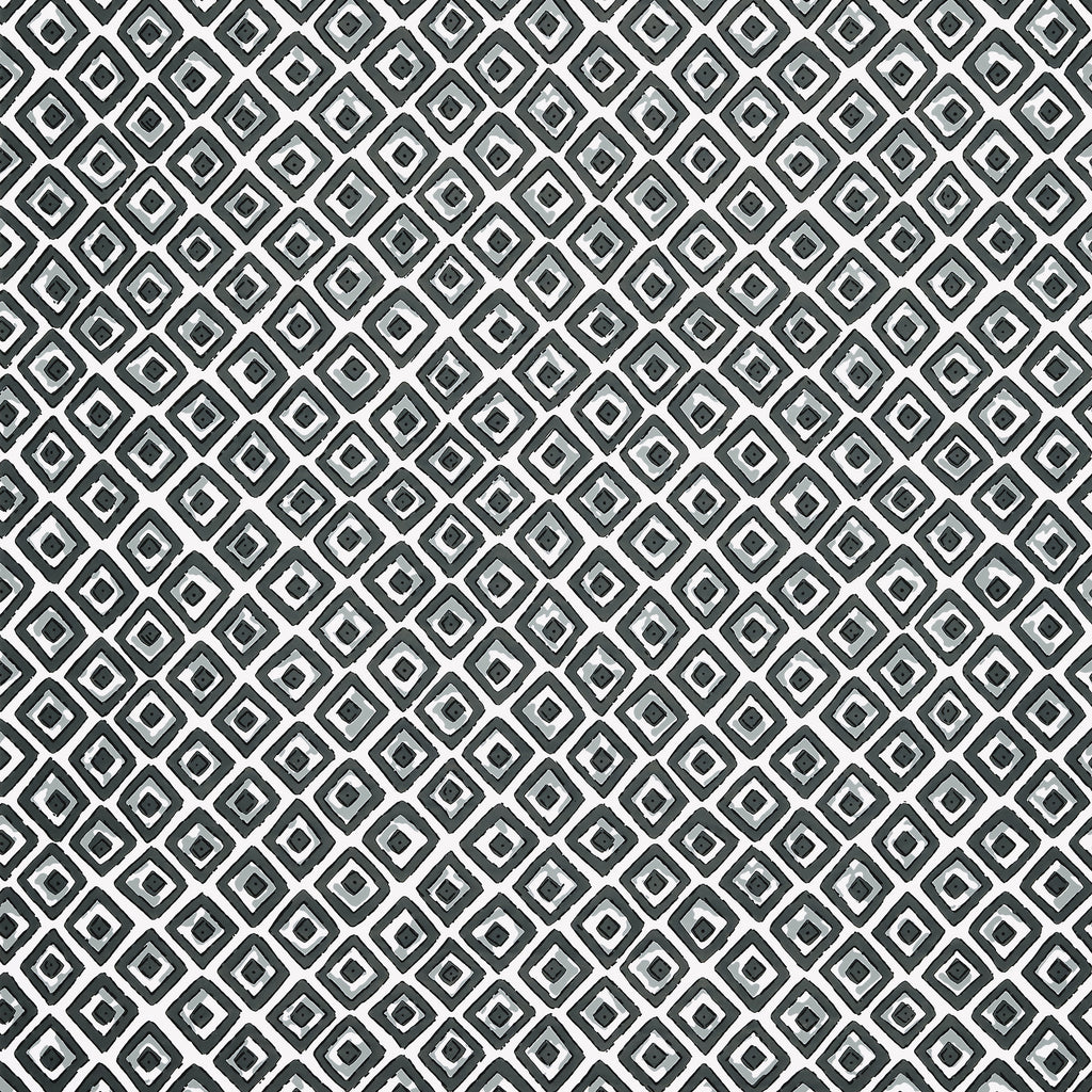 Indian Diamond Black - Black Wallcovering | Thibaut