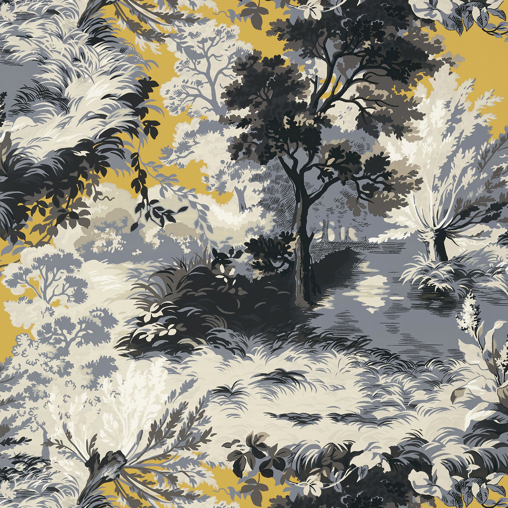 Lincoln Toile Yellow and Grey | Thibaut