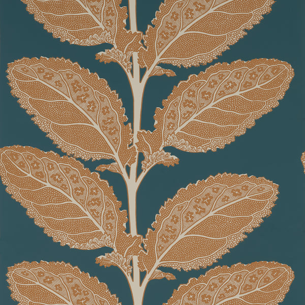 Lacinato Ochre and Mineral - Ochre and Mineral Wallcovering | Thibaut
