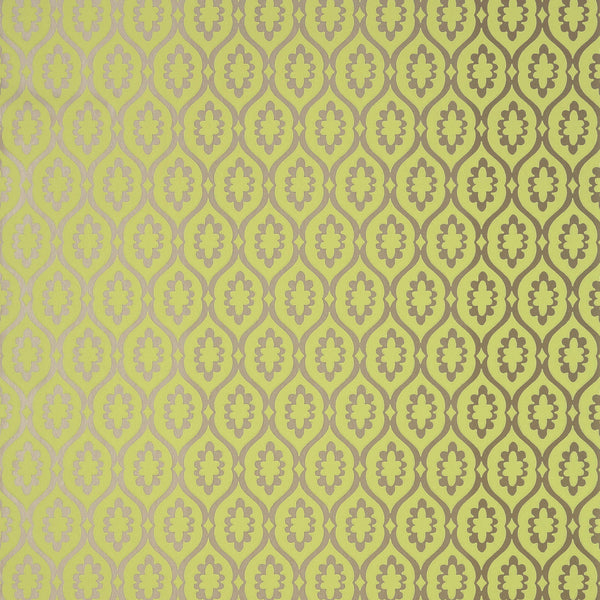 Lucas, Green on Metallic Gold Wallcoverings | Thibaut
