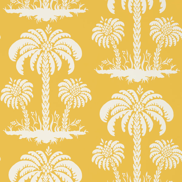 Palm Island, Golden Yellow Wallcoverings | Thibaut