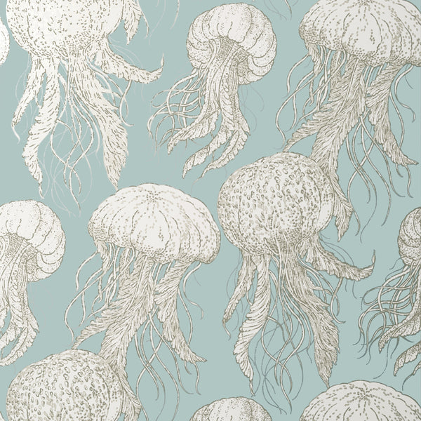 Jelly Fish Bloom, Aqua Wallcoverings | Thibaut