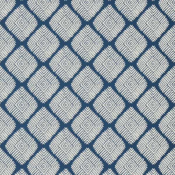 Austin Diamond Navy - Navy Wallcovering | Thibaut