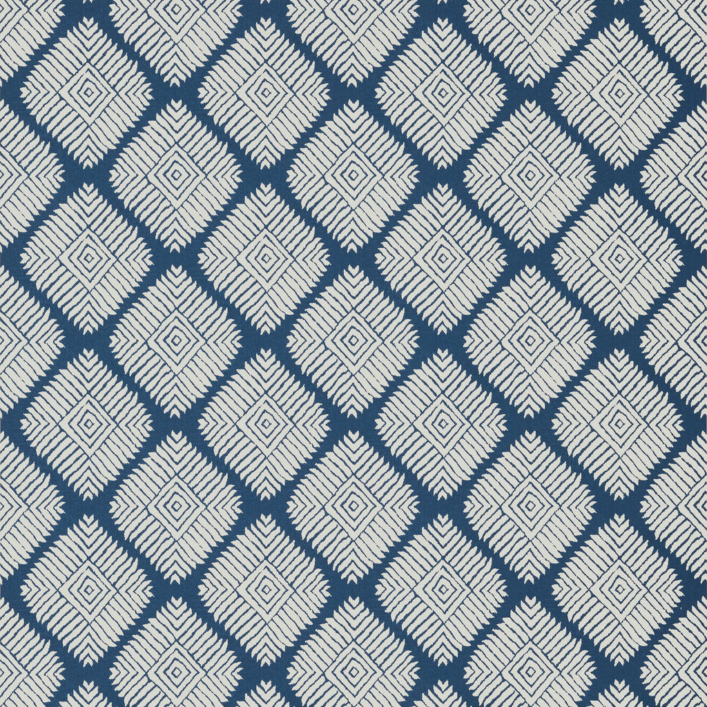 Austin Diamond Navy - Navy Wallcovering | Thibaut