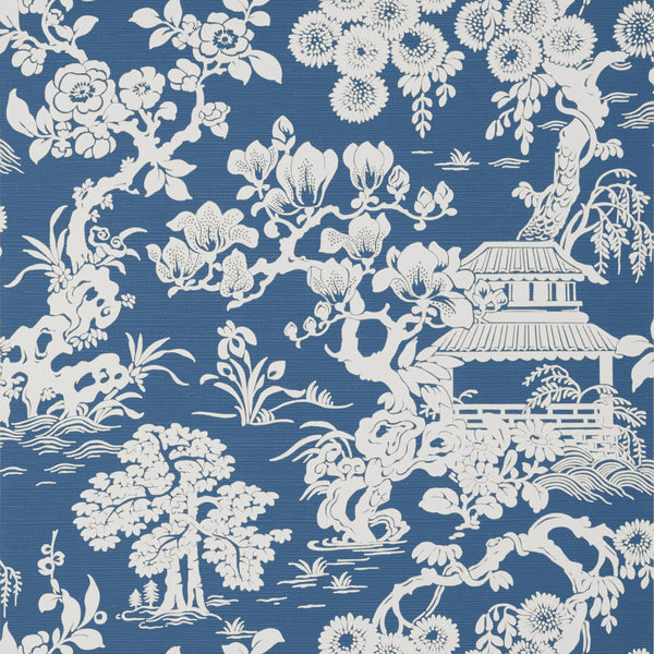 Japanese Garden Wedgewood - Cobalt Blue Wallcovering | Thibaut