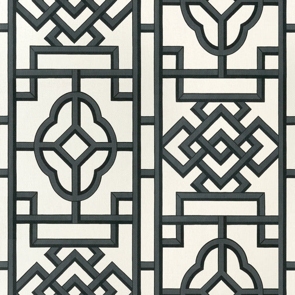 Gateway Black - Black Wallcovering | Thibaut