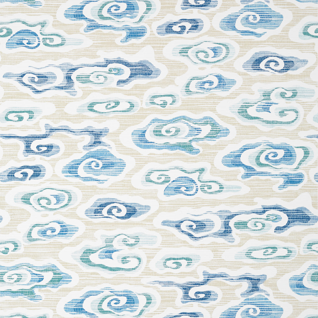 Clear Clouds Beige and Blue - Beige and Blue Wallcovering | Thibaut