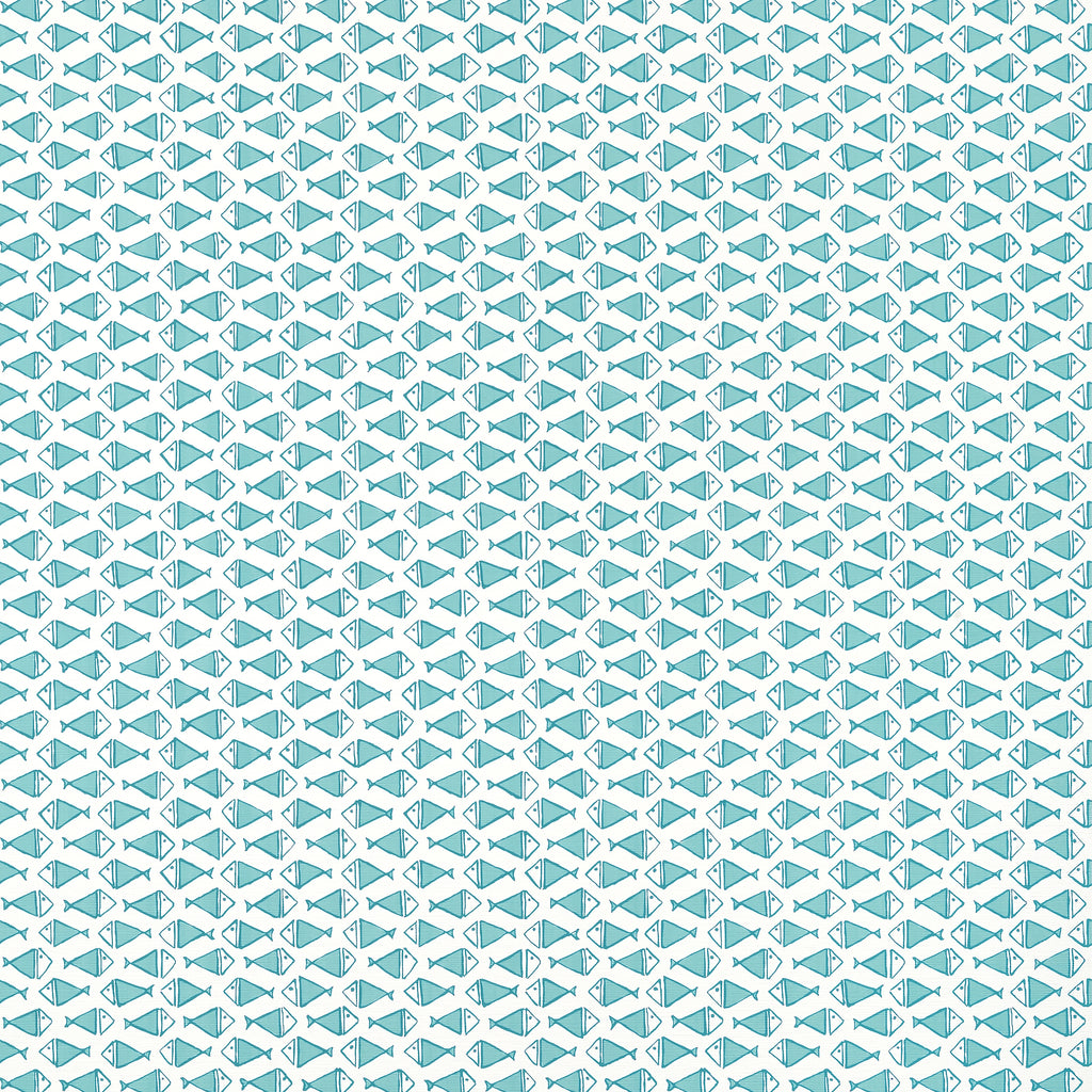 Pisces Turquoise - Turquoise Wallcovering | Thibaut