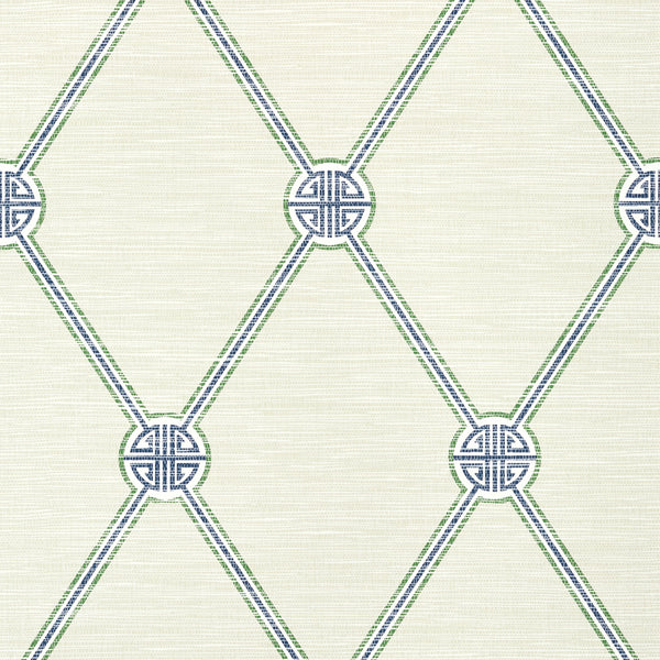 Turnberry Trellis Beige and Green - Ivory Wallcovering | Thibaut