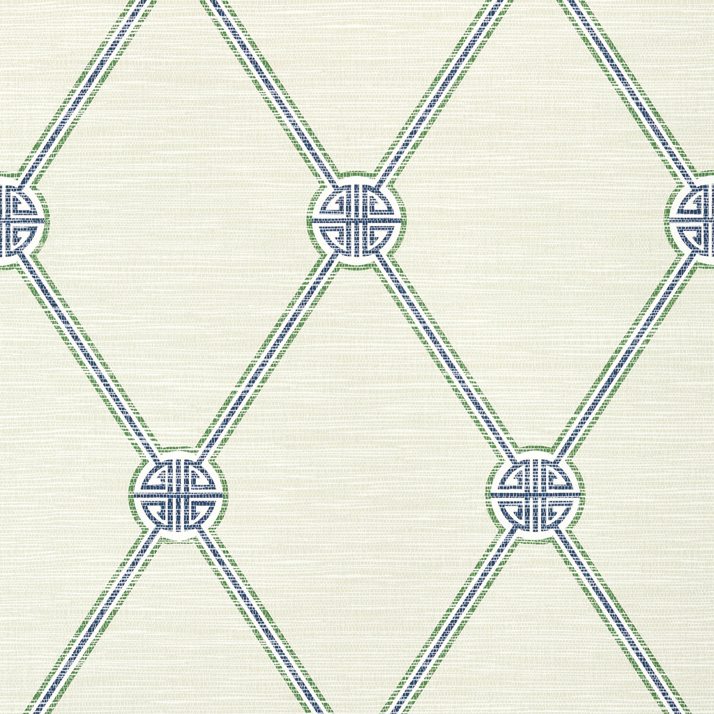Turnberry Trellis Beige and Green - Ivory Wallcovering | Thibaut