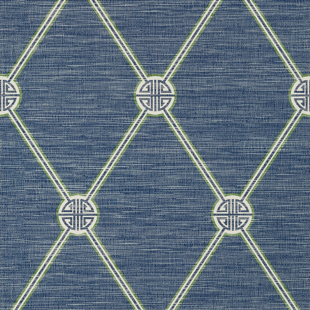 Turnberry Trellis Navy - Navy Wallcovering | Thibaut