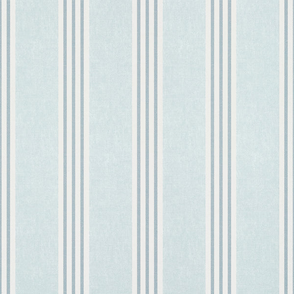 Canvas Stripe Spa Blue - Spa Blue Wallcovering | Thibaut