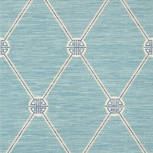 Turnberry Trellis Mineral - Mineral Natural Wallcovering | Thibaut