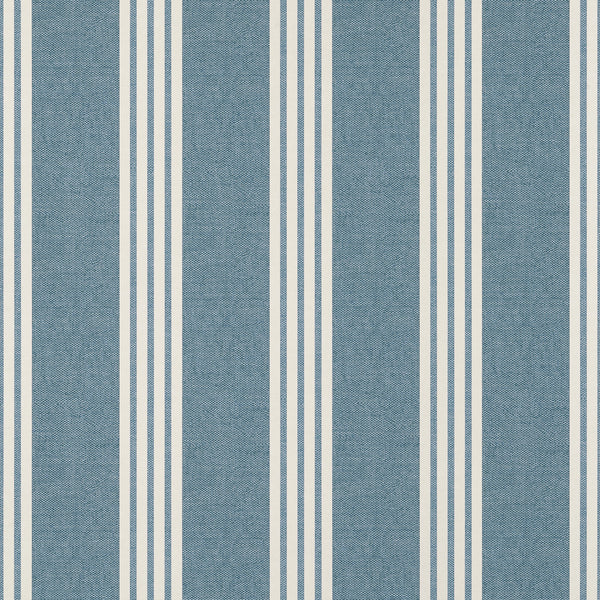 Canvas Stripe Navy - Steel Blue Wallcovering | Thibaut