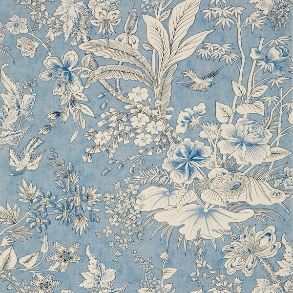 Rosalind Blue - Blue Wallcovering | Thibaut