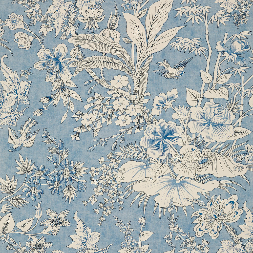 Rosalind Blue - Blue Wallcovering | Thibaut