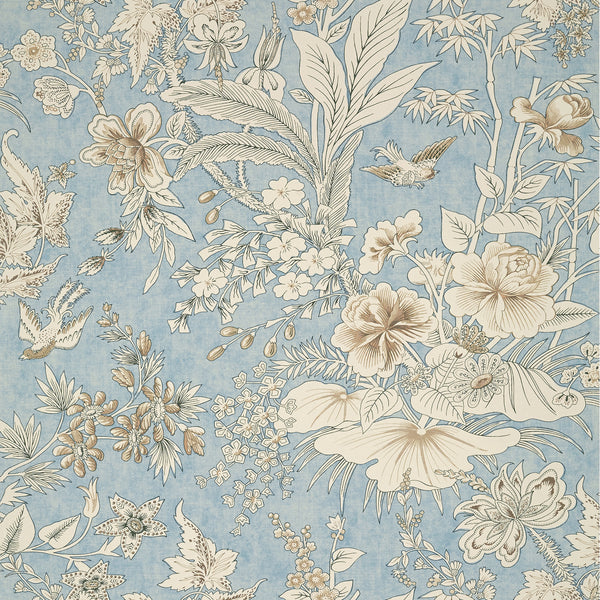 Rosalind Spa Blue - Spa Blue Wallcovering | Thibaut