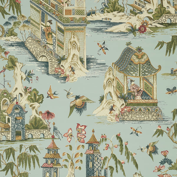 Grand Palace Mist - Mist Wallcovering | Thibaut