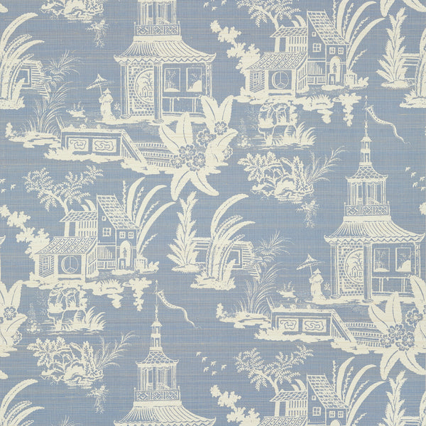 Empress Court Blue - Blue Wallcovering | Thibaut
