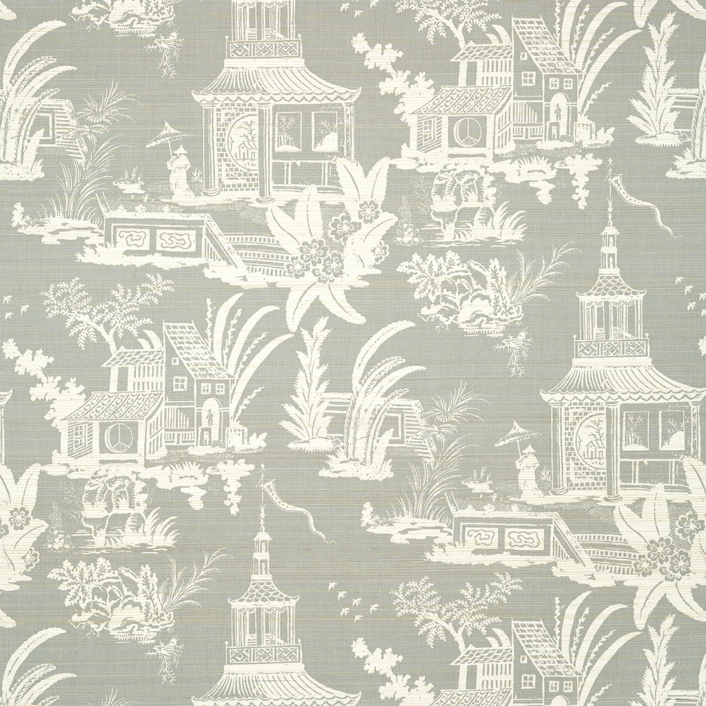 Empress Court Grey - Grey Wallcovering | Thibaut
