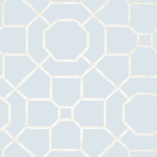Arbor Spa Blue - Pale Blue Wallcovering | Thibaut