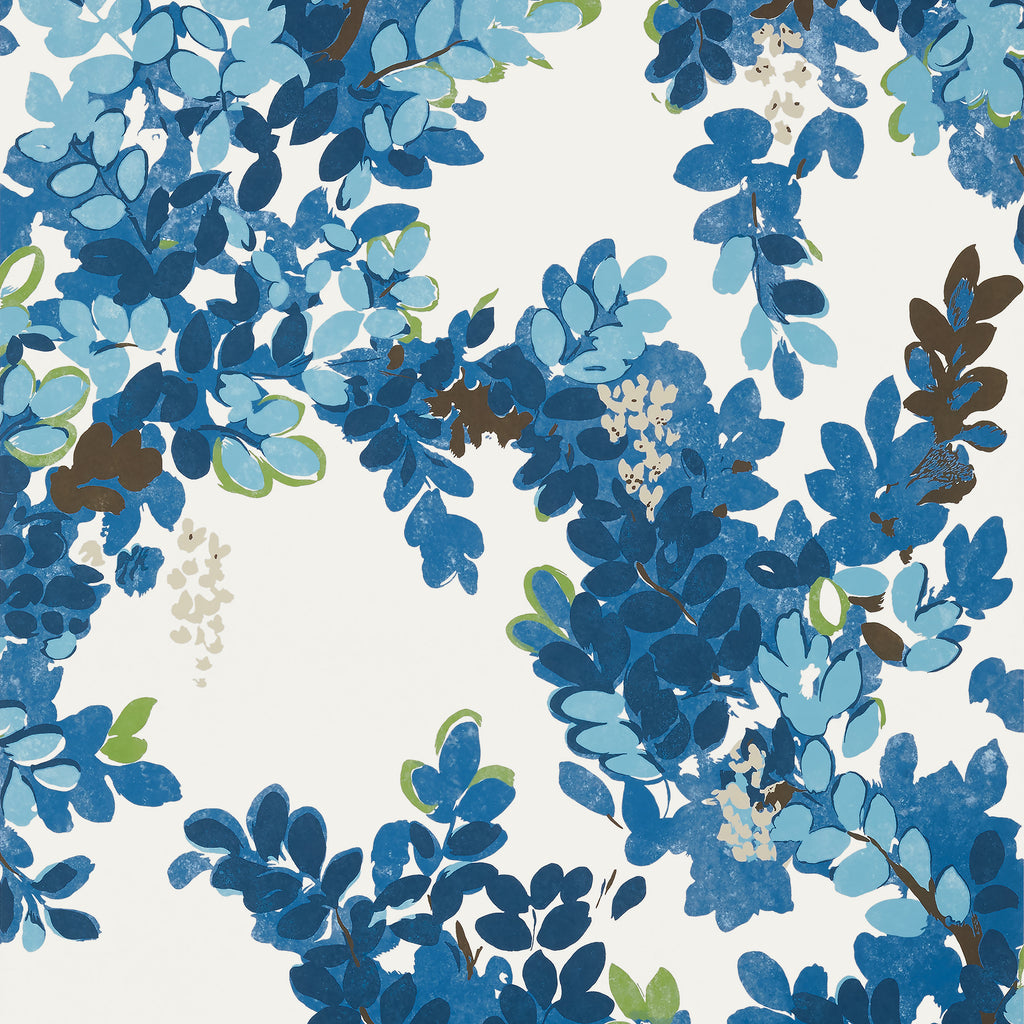 Central Park Blue and Green - Blue and Green Wallcovering | Thibaut