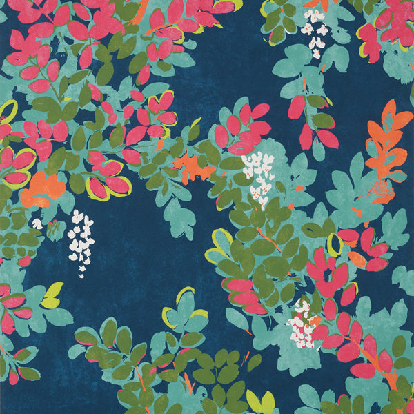 Central Park Navy and Pink - Navy and Pink Wallcovering | Thibaut