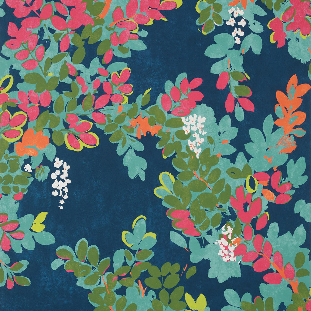 Central Park Navy and Pink - Navy and Pink Wallcovering | Thibaut