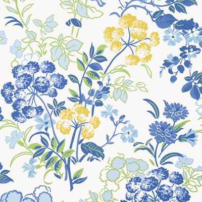 Spring Garden Blue and White - Blue and White Wallcovering | Thibaut