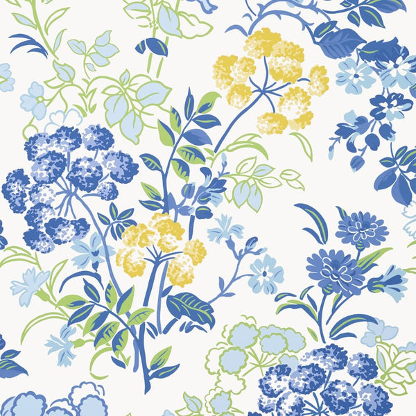 Spring Garden Blue and White - Blue and White Wallcovering | Thibaut