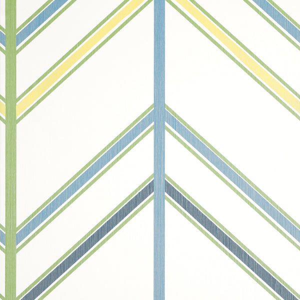 Ventura Blue and Green - Blue and Green Wallcovering | Thibaut
