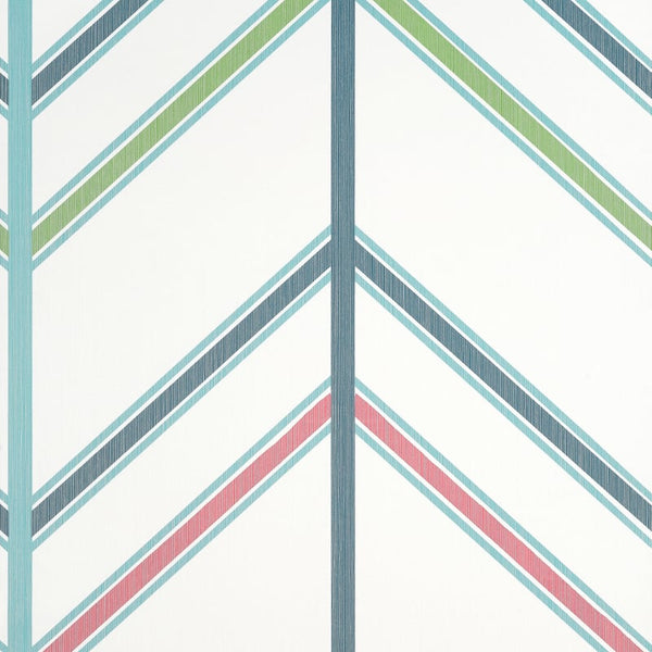 Ventura Blue and Pink - Blue and Pink Wallcovering | Thibaut