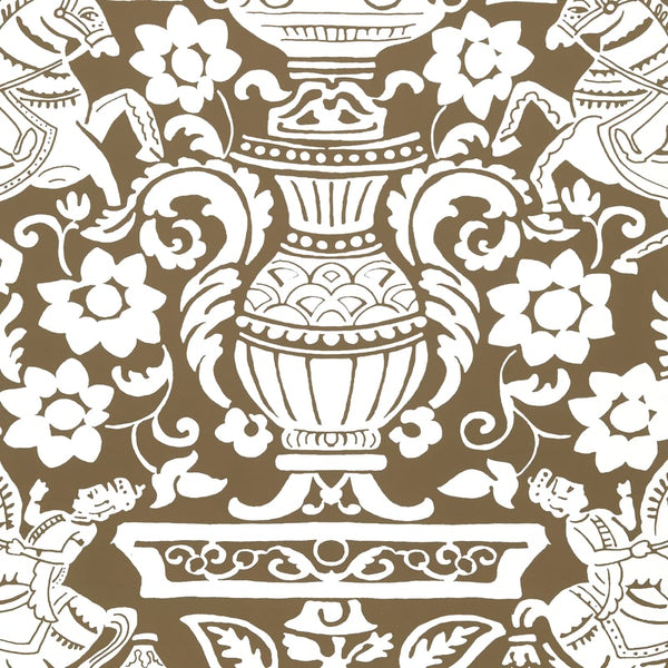 Galway Brown - Brown Wallcovering | Thibaut