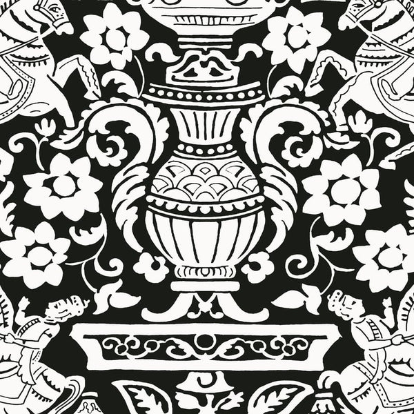 Galway Black - Black Wallcovering | Thibaut