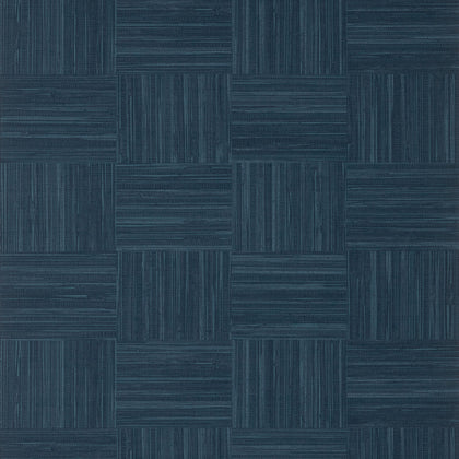 Bayshore Basket, Navy Wallcoverings | Thibaut