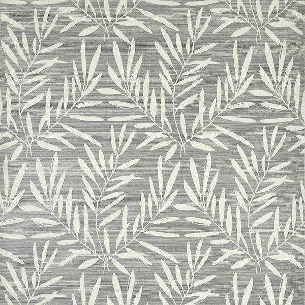 Summer Leaves Charcoal - Charcoal Wallcovering | Thibaut