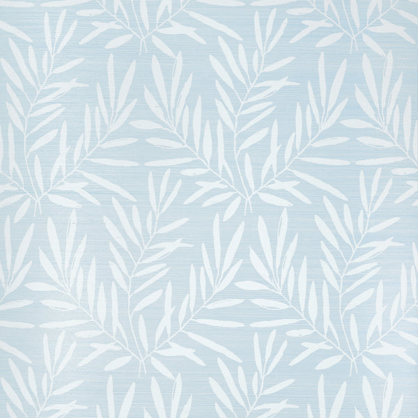 Summer Leaves Light Blue - Light Blue Wallcovering | Thibaut