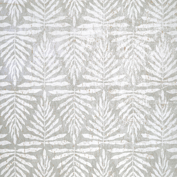 Gasparilla Metallic Silver and White - Metallic Silver and White Wallcovering | Thibaut