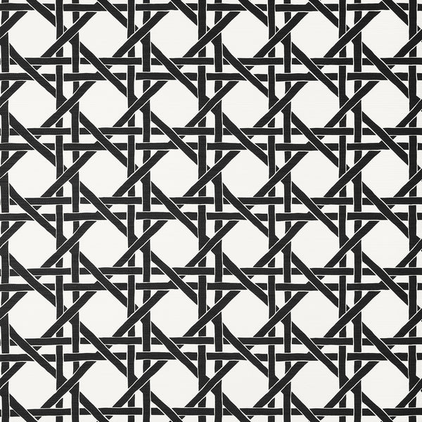 Canary Trellis Black - Black Wallcovering | Thibaut