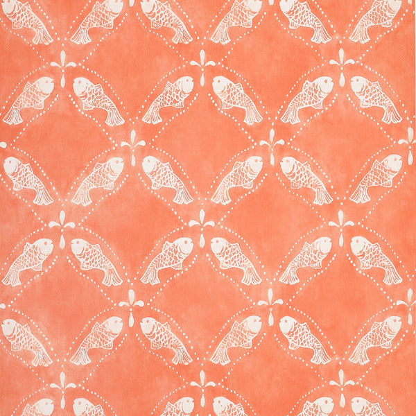 Santorini Coral - Coral Wallcovering | Thibaut