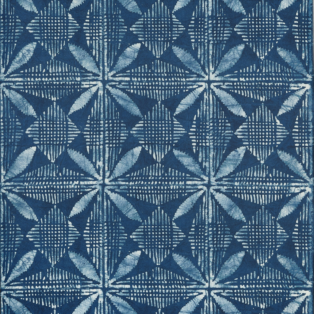 Tortuga Batik Navy - Navy Wallcovering | Thibaut