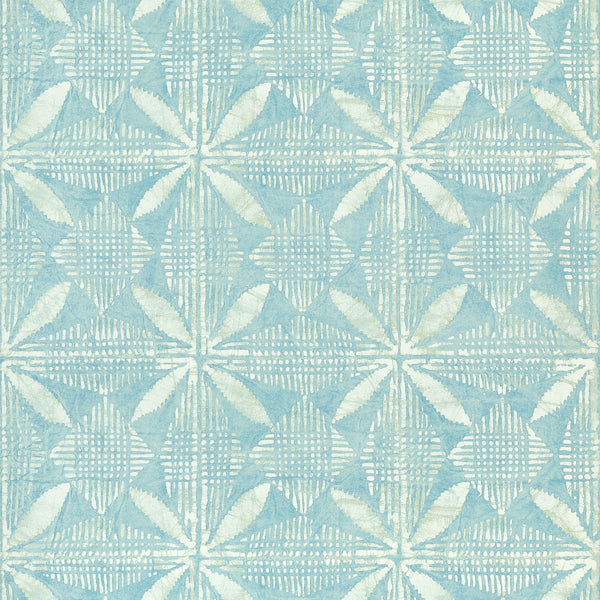 Tortuga Batik Turquoise - Turquoise Wallcovering | Thibaut