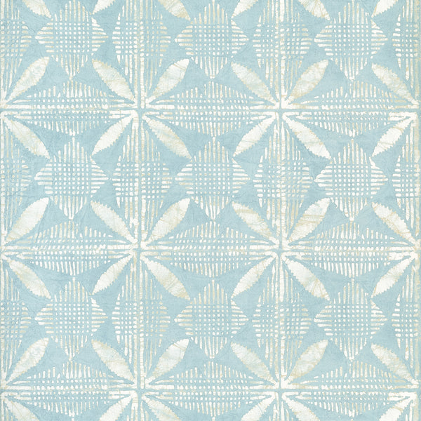 Tortuga Batik Light Blue - Light Blue Wallcovering | Thibaut