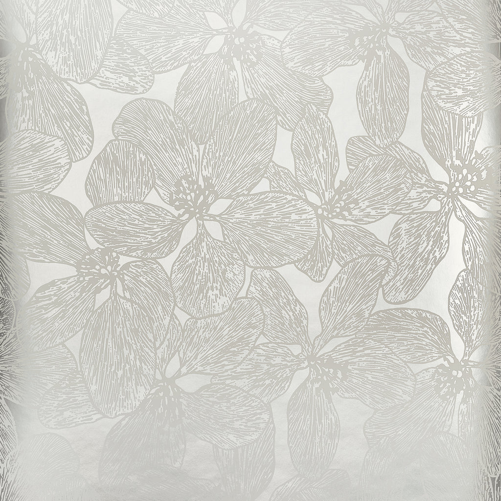 Island Orchid Metallic Silver - Metallic Silver Wallcovering | Thibaut