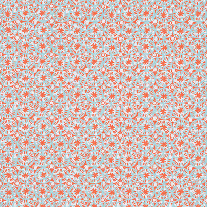 Sand Dollar Coral and Blue - Coral and Blue Wallcovering | Thibaut