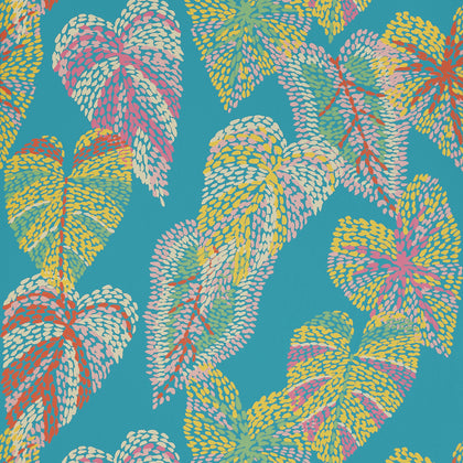 Delila Turquoise - Turquoise Wallcovering | Thibaut